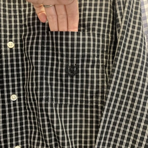 Lot of 2 Chaps Button Up Shirt Mens Large Long Sleeve Easy Care Stretch Plaid - Picture 14 of 16